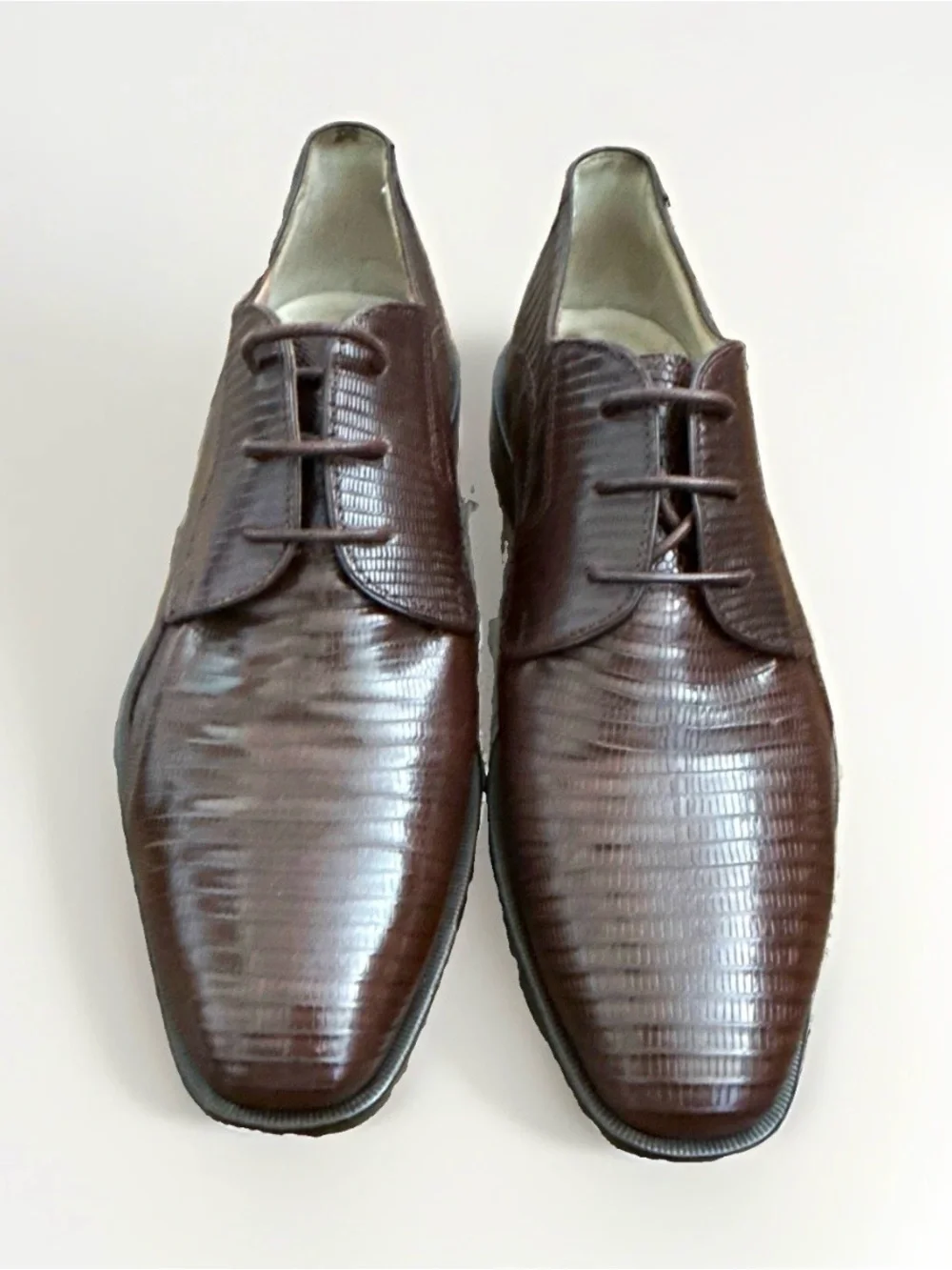 Traversi Vintage Handmade in Italy Genuine Teju Lizard 3-Eyelet Derby Dress Shoe